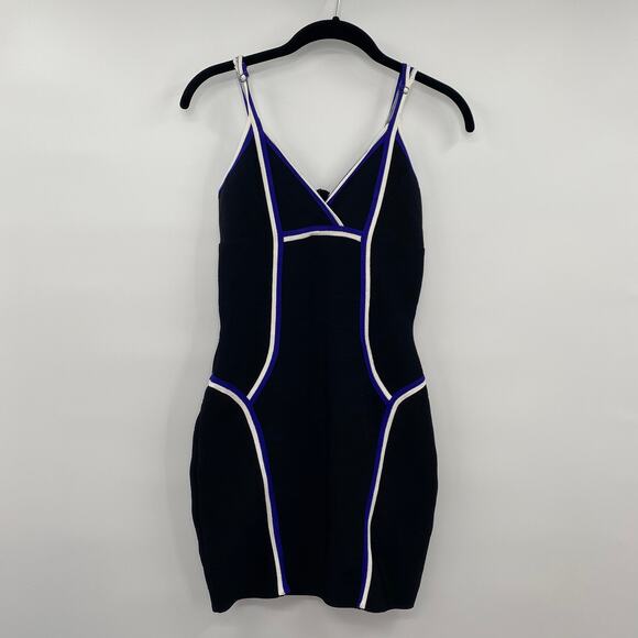 Guess Bandage Bodycon Dress Black Strappy Sleeveless Womens Size Large - Picture 1 of 8